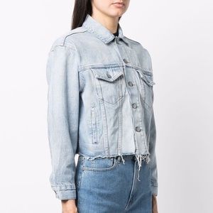 Boyish raw crop hem denim jacket